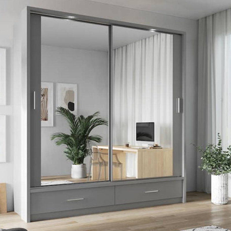 Nevada Grey 200cm Sliding Wardrobe Delivered Assembled by